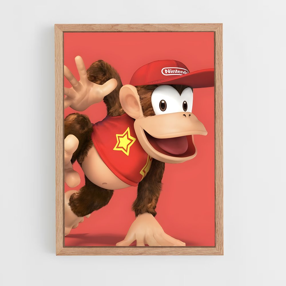 Poster Diddy kong – affiche Mario (vue 4)